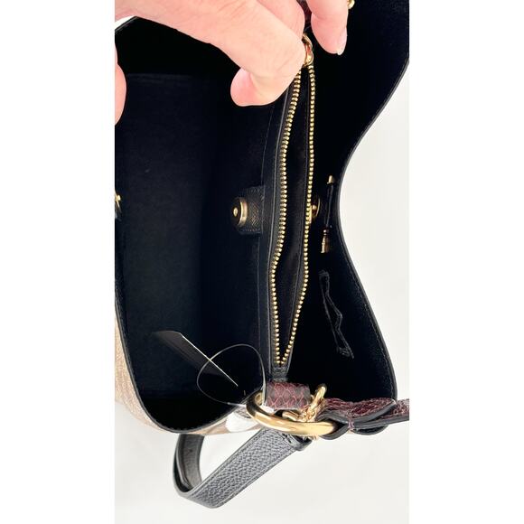 Coach X Jean Michel Basquiat Town Bucket Bag In Signature Canvas Brown Purse New - Picture 14 of 15